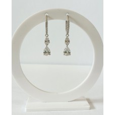 Ασημένια Σκουλαρίκια κρεμαστά με πέτρες και δάκρυα ζιργκόν (SE61)